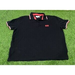 Christian Lacroix Men’s Polo Shirt Large  Cotton Black Color Block Accents